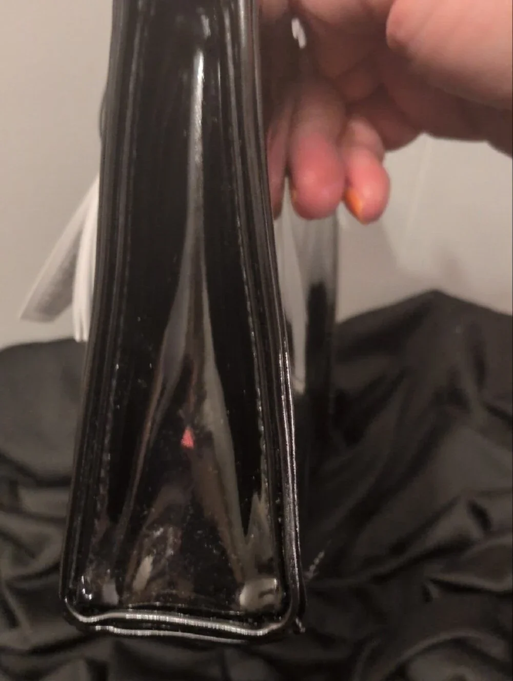 Yves Saint Laurent Black Patent Leather Makeup Bag
